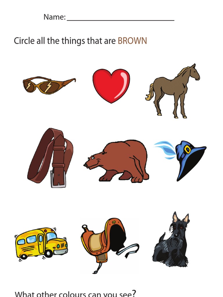 Brown Color Recognition Worksheet | PDF