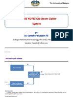 Lecture Notes On Steam Cipher: System