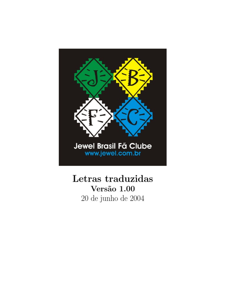 Letras Traduzidas para Português (PORTUGUESE) de Jewel | PDF, image size:768x1024