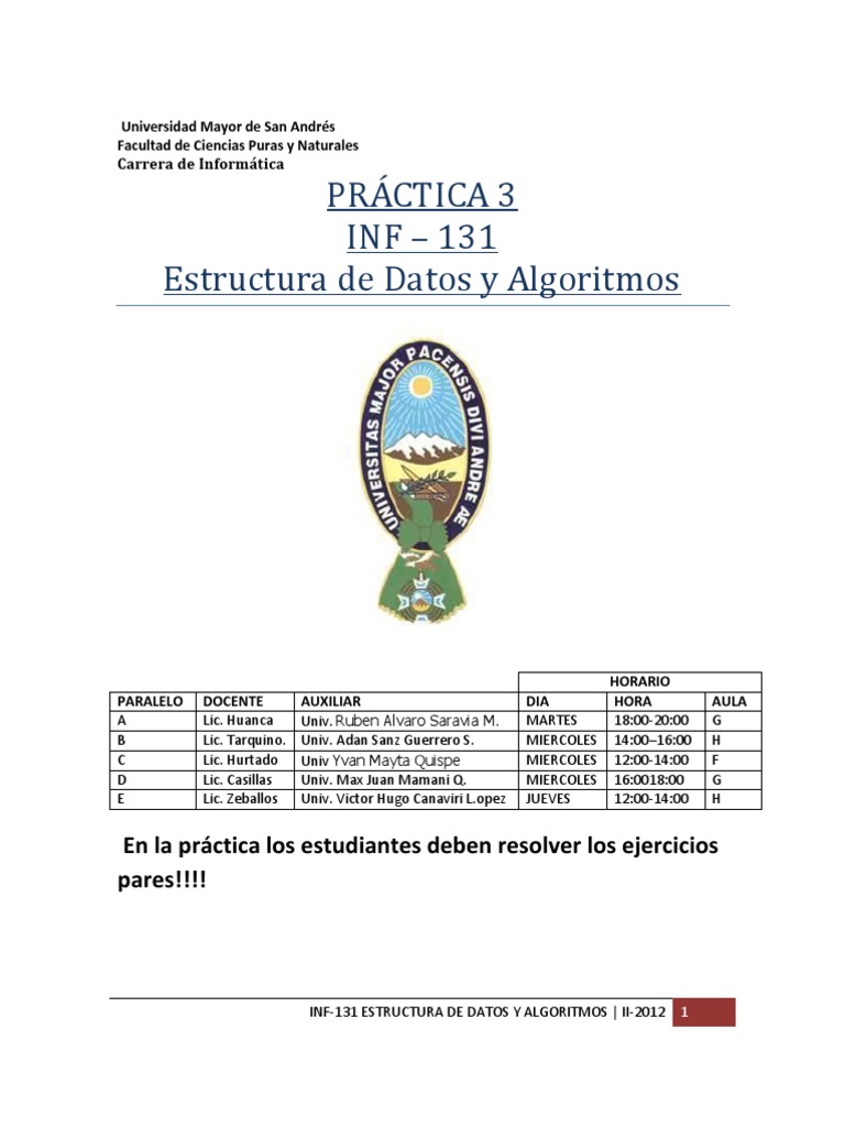 Practica 3 - Inf-131 | PDF | Ascensor | Algoritmos