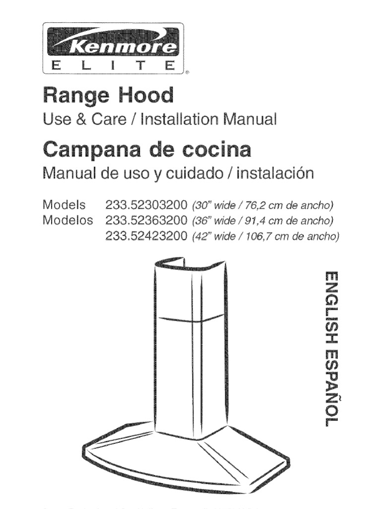 Range Hood Install Manual PDF Duct (Flow) Framing (Construction)