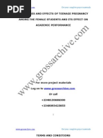 Download Causes and Effects of Teenage Pregnancy Among the Female Students and Its Effect on Academic Performance by grossarchive SN121890061 doc pdf
