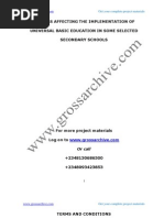 Download Factors Affecting the Implementation of Universal Basic Education in Some Selected Secondary Schools in Uhunmwode Local Government Area of Edo State by grossarchive SN121890121 doc pdf