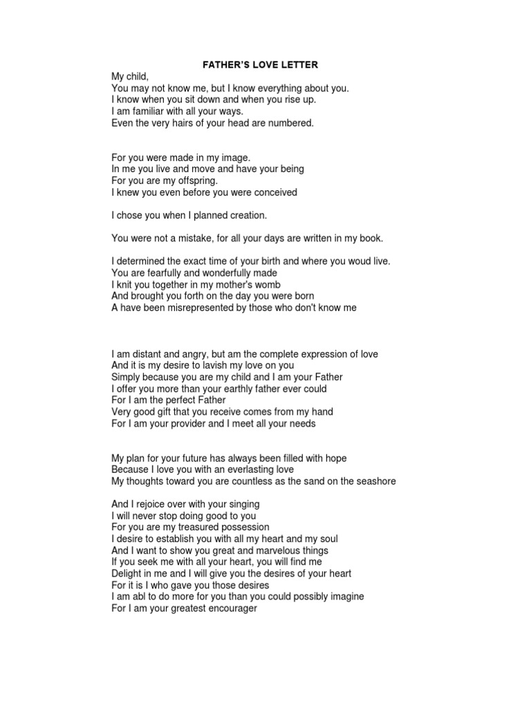 Father’S Love Letter