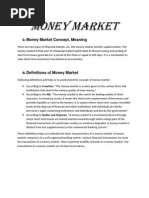 Money Market Concept, Meaning