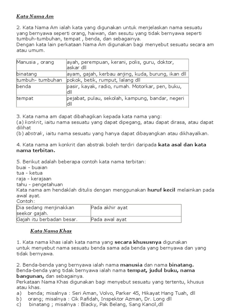 Kata Nama Am & Khas  PDF