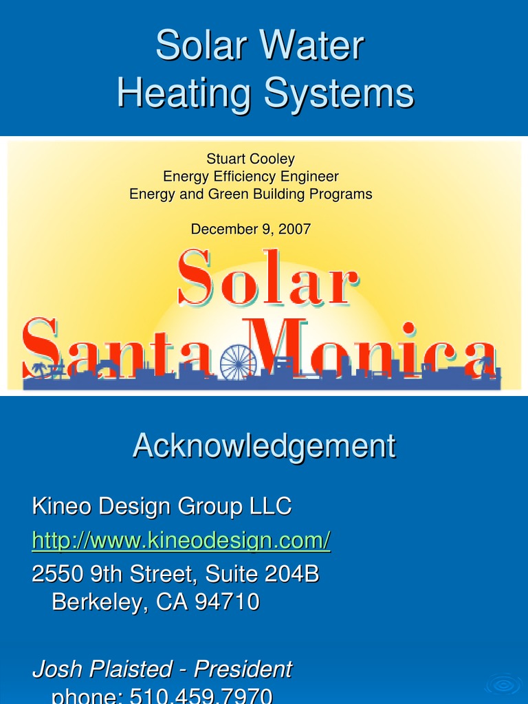 Solar Water Heating Systems Overview | PDF | Solar Energy | Water Heating