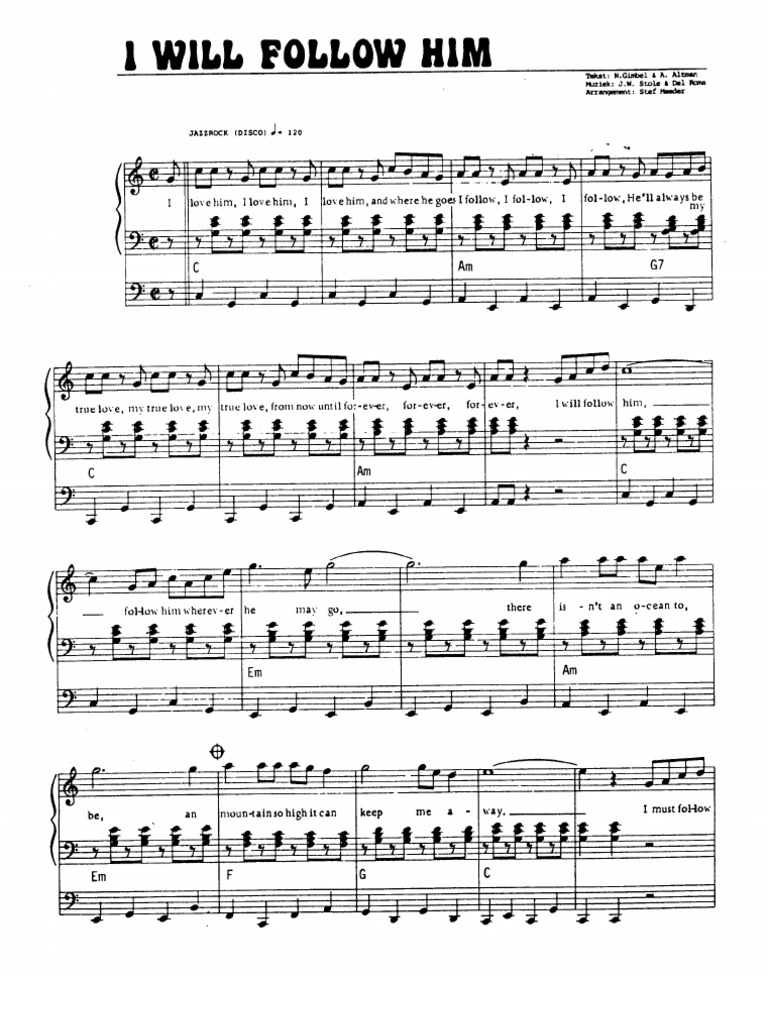 I Will Follow Him Accordi Piano