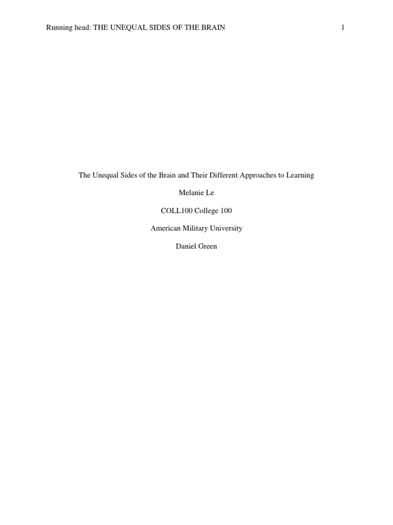 ≡Essays on Human Brain. Free Examples of Research Paper Topics, Titles GradesFixer