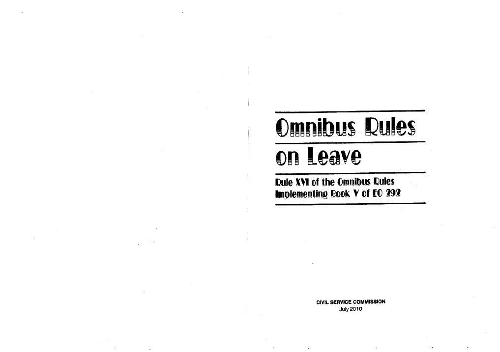Omnibus Rules On Leave