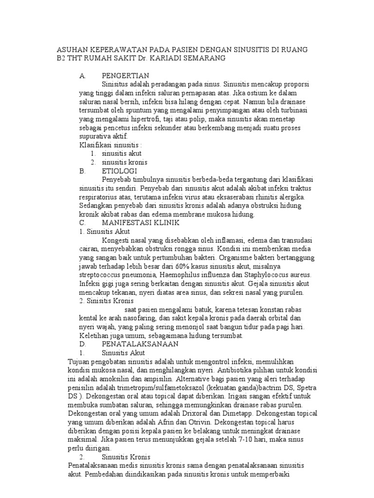 Askep Sinusitis Maksilaris Lp Pdf Document