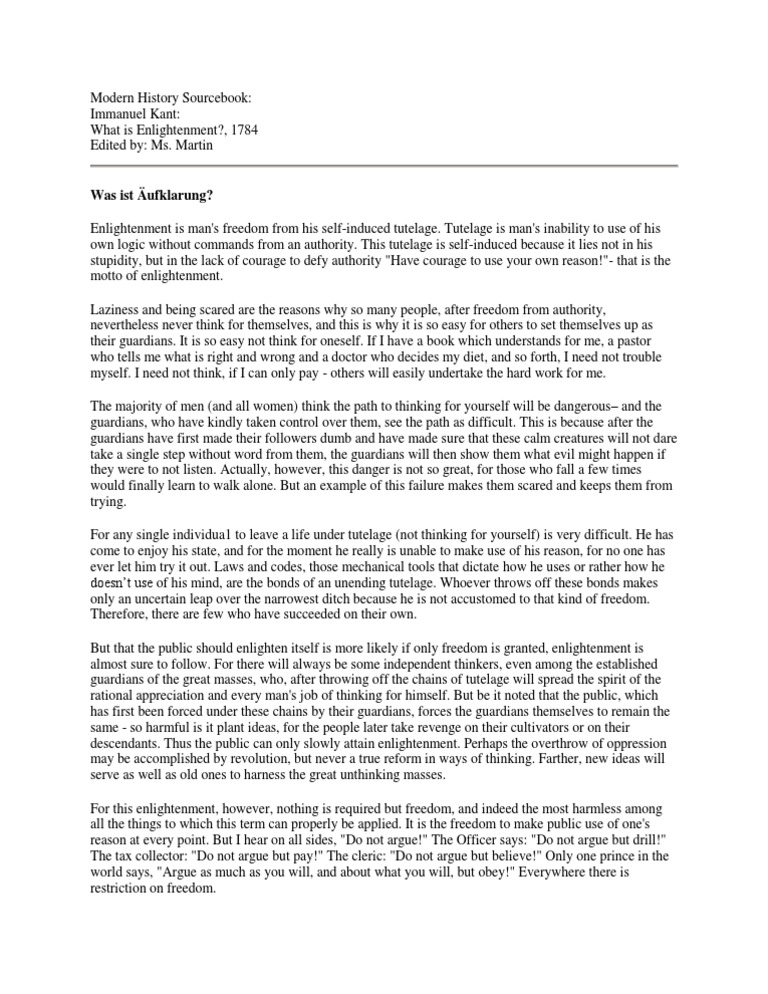 Kant enlightenment essay image