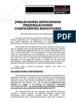 -Àbendua- JUBILACIONES ANTICIPADAS, PREJUBILACIONES, COEFICIENTES REDUCTORES.