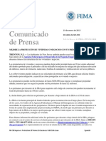 Comunicado de Prensa: TRENTON, N.J. - Los Habitantes de New Jersey También Pueden Usar Los Préstamos Por Desastre A