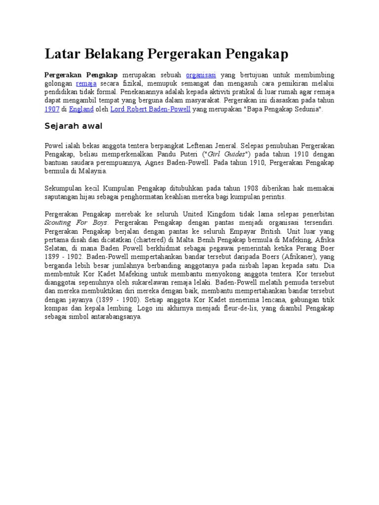 Latarbelakang Pengakap Pdf