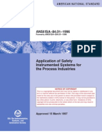 ANSI ISA 84-01 1996-Application of SIS for Process Industri