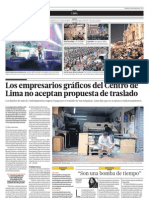 Los empresarios gráficos del Centro de Lima no aceptan propuesta de traslado