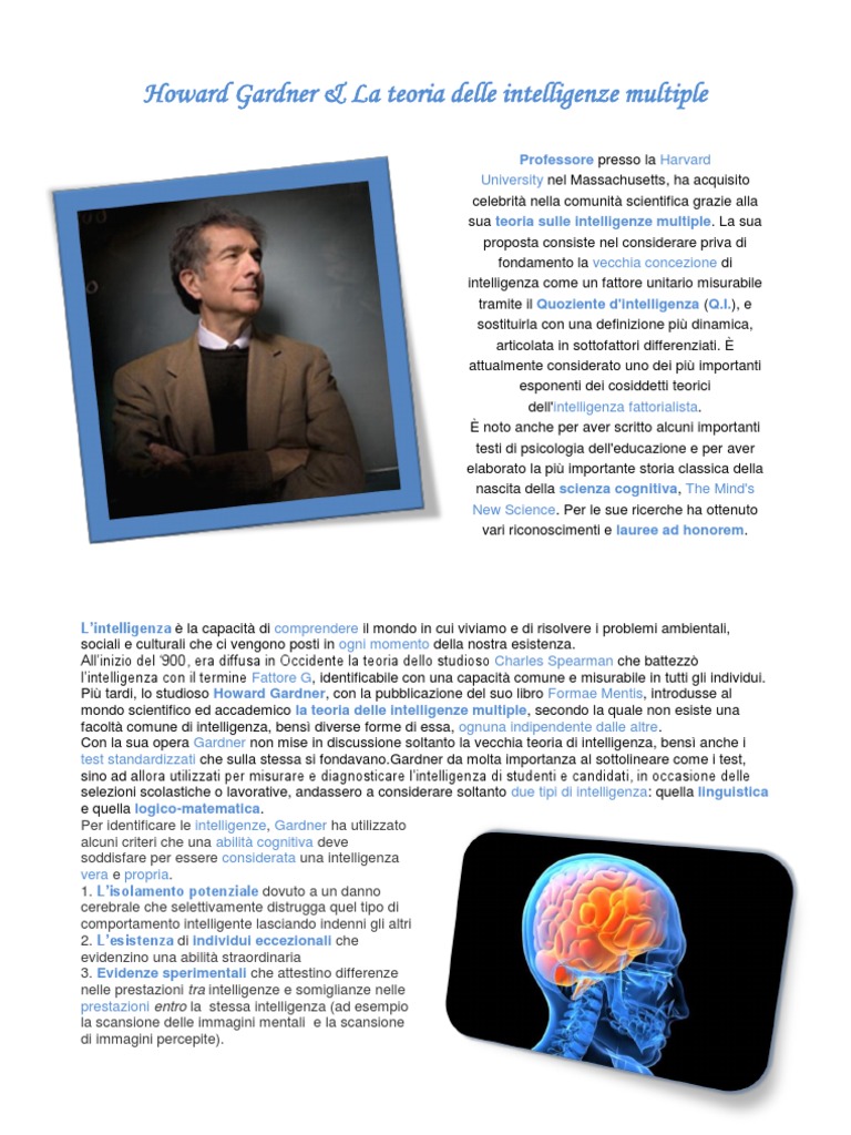Howard Gardner & La Teoria Delle Intelligenze Multiple PDF