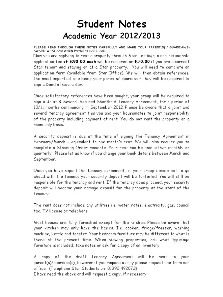 Student Rental Application Guidelines | PDF | Career & Growth | Finance ...