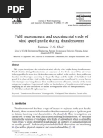 Field Measurement and Experimental Study of Wind Speed Profile During Thunderstorms