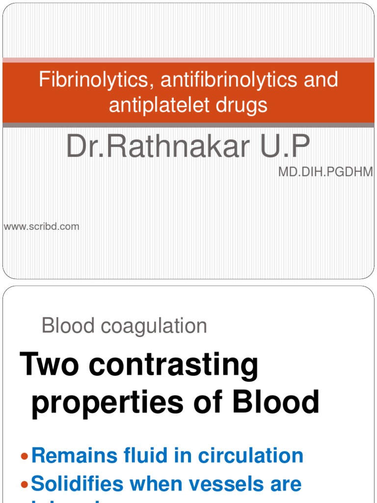 Thrombolytics & Antiplatelet Drugs | PDF | Platelet | Aspirin