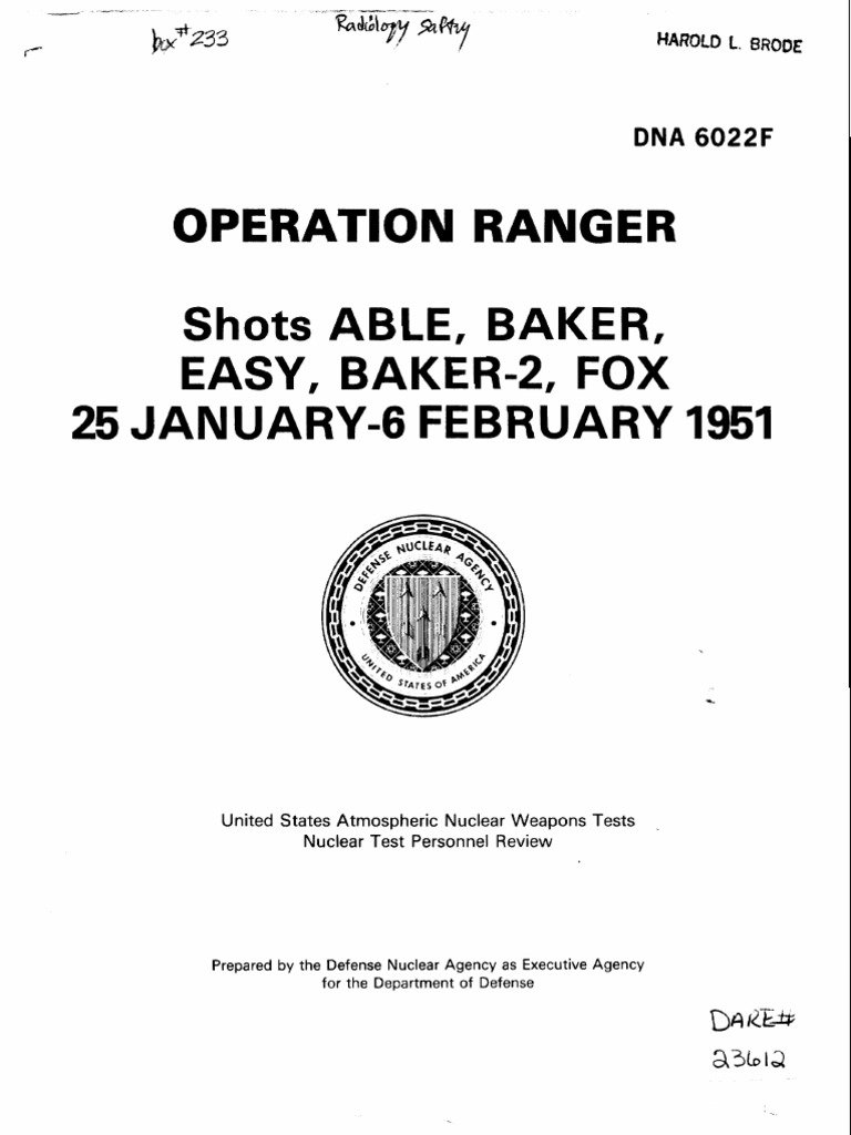 Operation Ranger Nuclear Tests Overview | PDF | United States Atomic ...