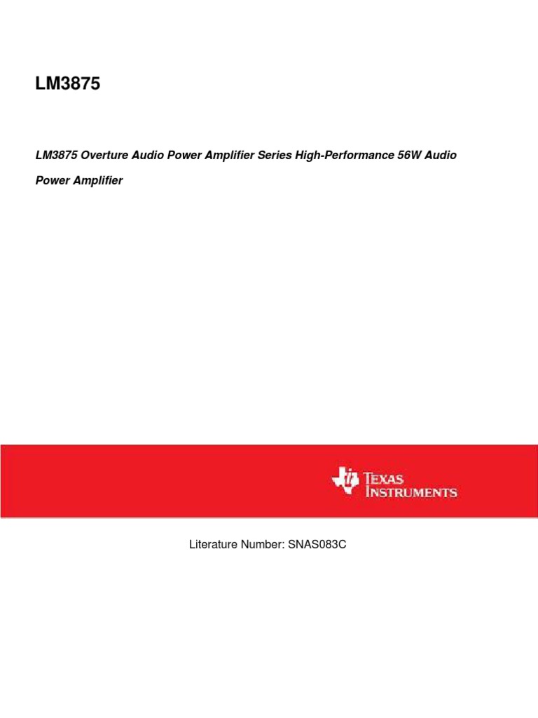 LM3875 Overture Audio Power Amplifier Series High-Performance 56W Audio ...