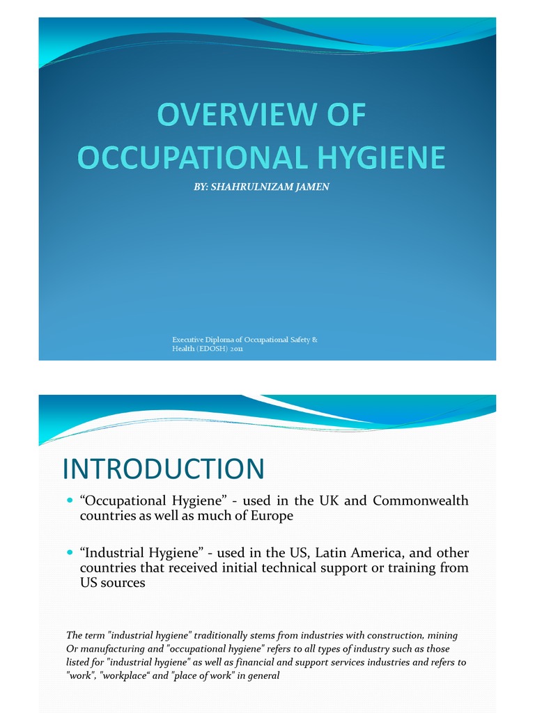 1 Overview of Occupational Hygiene.ppt Mode