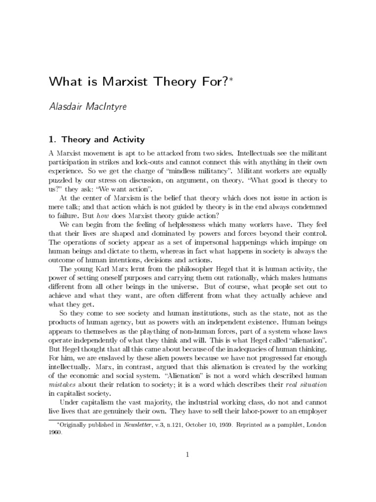 Understanding Marxist Theory's Purpose | PDF | Marxism | Capitalism