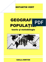 Geografia Populatiei - Teorie Si Metodologie - Prof G Erdeli