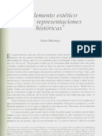 Huizinga El Elemento Estetico de Las Representaciones Historic As