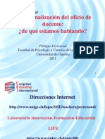 Dc4 l10cei2011 1. Competencias Docentes Para La Vida Institucional. Dr. Philippe Perrenoud