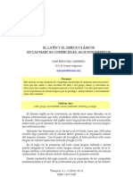 El Latin y El Griego Clasicos en Las Marcas Comerciales Algunos Ejemplos Juan Jesus Diaz Carretero