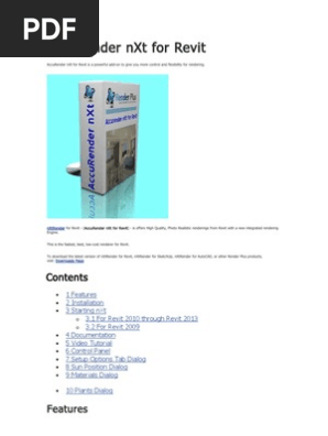 accurender nxt for revit 2009