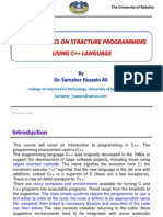 Lecture Notes On Stracture Programming Using C++ Language: by Dr. Samaher Hussein Ali