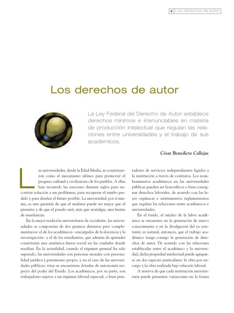 Derechos de Autor en Universidades | PDF | Derecho laboral | Derechos