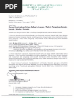 Contoh Surat Permohonan Tangguh Pengajian Ums