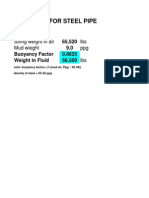 BUOYANCY AND DRILLING PARAMETER CALCULATIONS