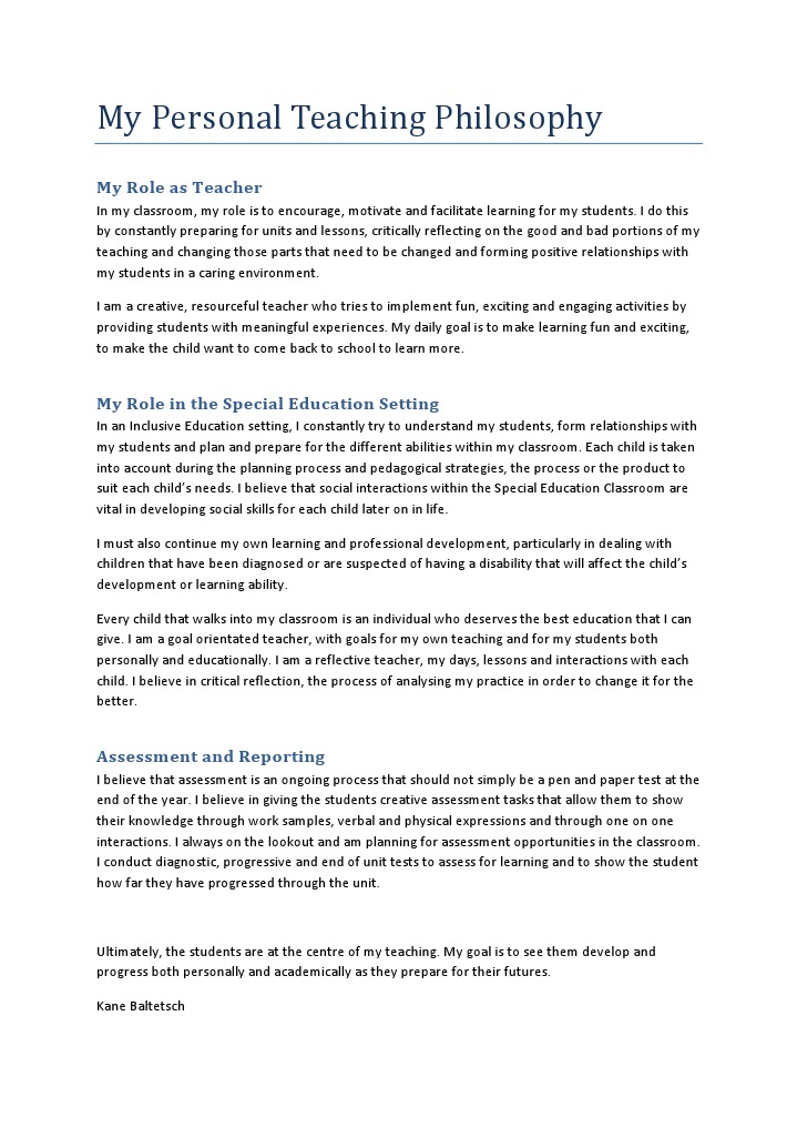 Online teaching philosophy examples picture