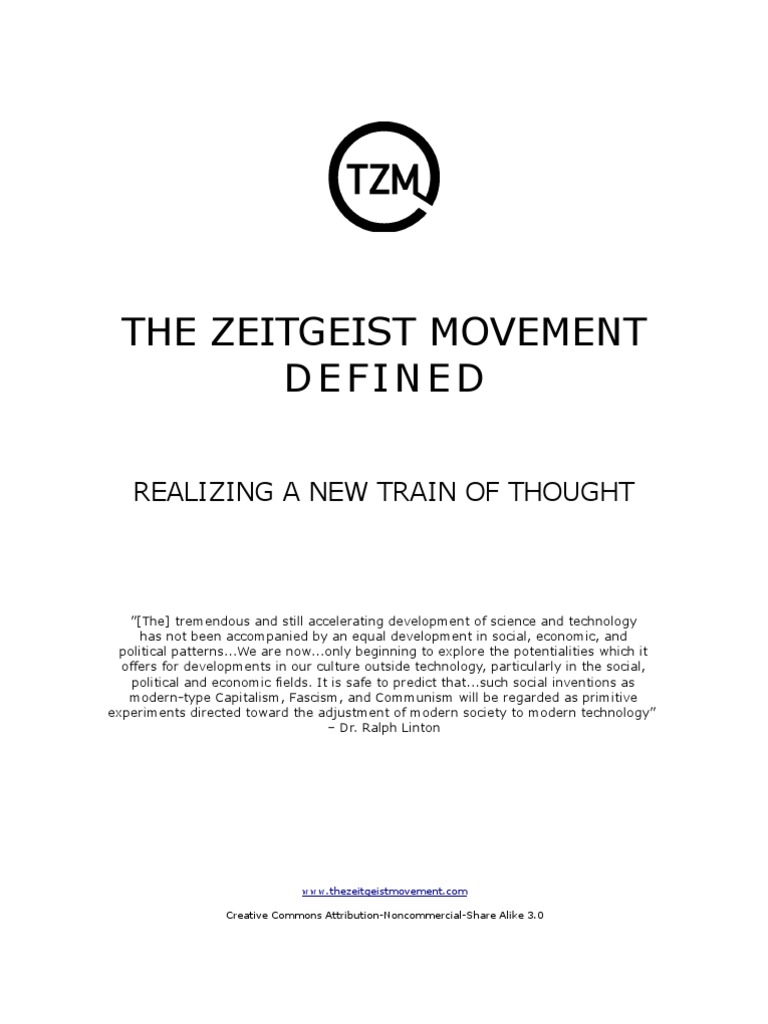 The Zeitgeist Movement Defined PDF Scientific Method System
