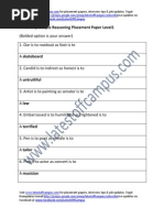 Sify Sample Reasoning Placement Paper Level1