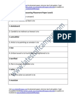 Sify Sample Reasoning Placement Paper Level1