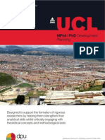 MPhil/PhD Development Planning at The Bartlett Development Planning Unit. University College London