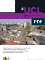 MSC Urban Development Planning at The Bartlett Development Planning Unit. University College London