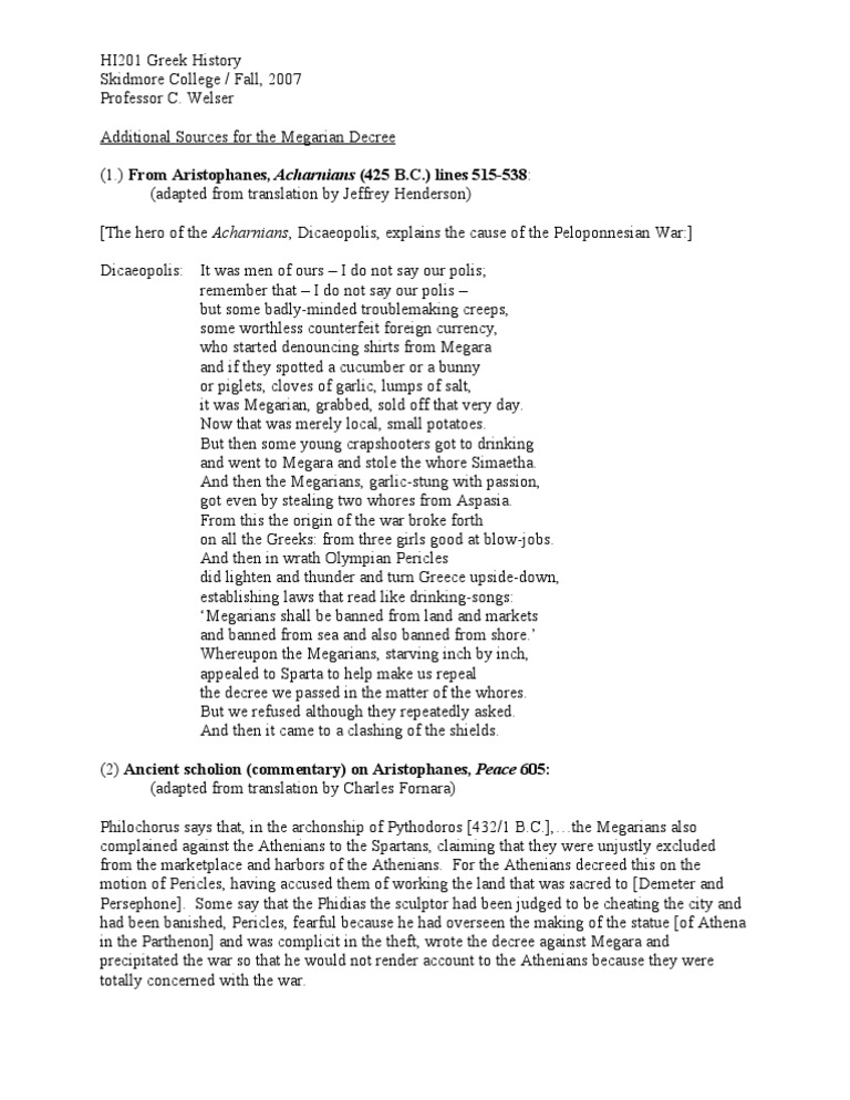 The Megarian Decree Explained | PDF