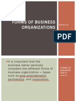 Forms of Business Organization