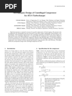 Aerodynamic design of centrifugal compressor