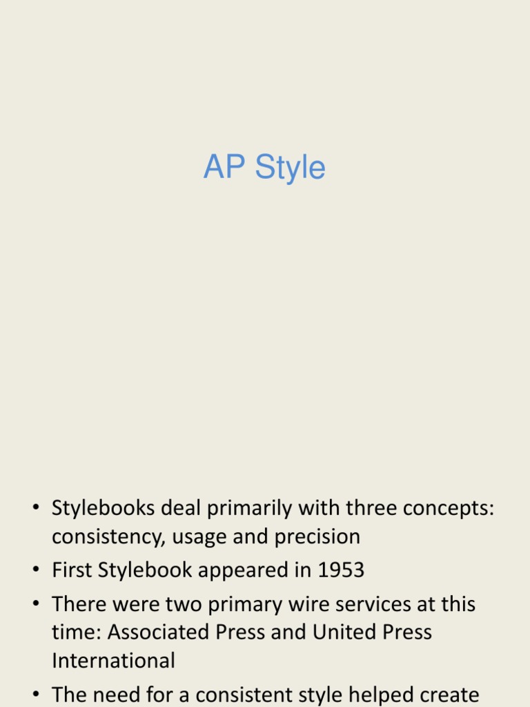 AP Style Guidelines for Consistency | PDF | Comma | Narration