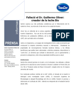 Falleció El Dr. Guillermo Oliver: Creador de La Leche Bio: Distinciones