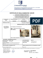International Limited: Certificate of Visual Examination and Mpi